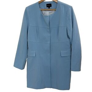 Birryshop Elegant Light Blue Longline Women's Lightweight Evening Coat, Size L U